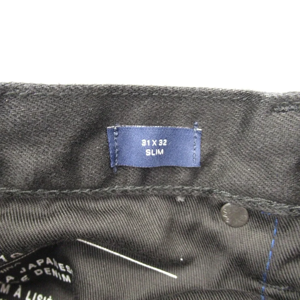 GAP Denim Men's Black Slim Jeans 31x32 Cotton Stretch‎ Button Fly